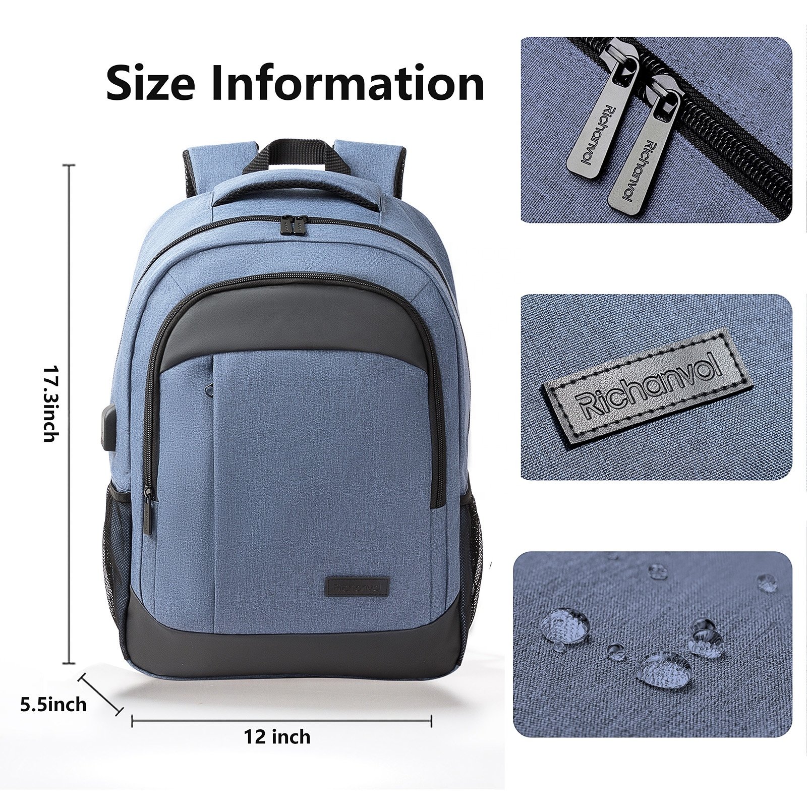 Wholesale Logo Custom Durable Business Travel Waterproof School Bag Cheap 17.3 Inch Student Laptop Backpack with USB