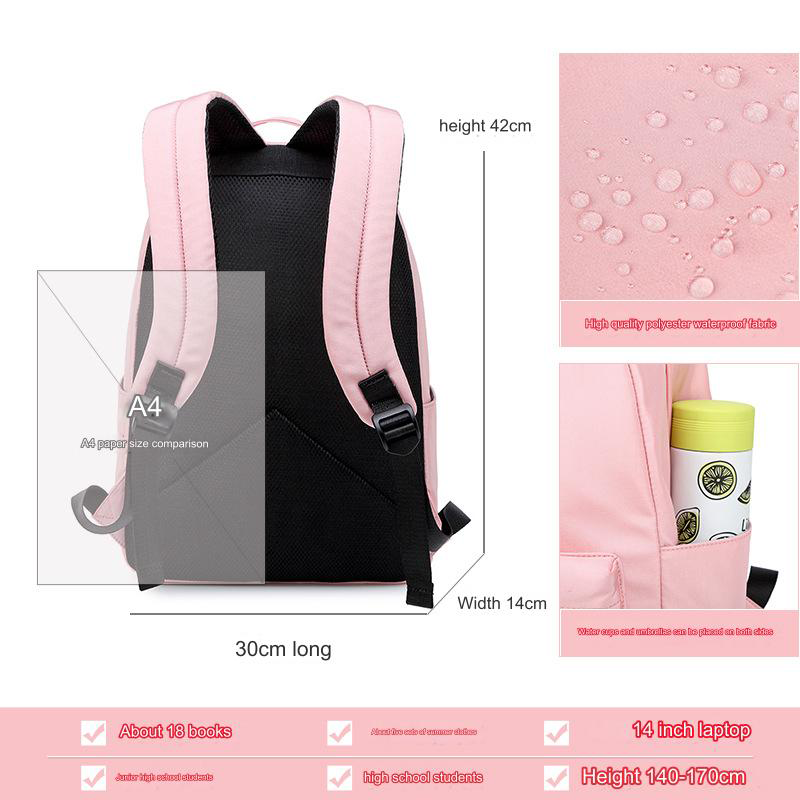 Hot Selling Teens Black Backpack School Bags Girls Cute Backpack For Kids School Bags For Girls School Backpacks Custom Bags