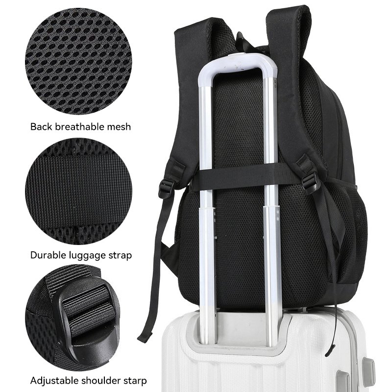 Multifunctional College Student School Computer Bag High Quality Travelling Laptop Backpack with USB Charging Port
