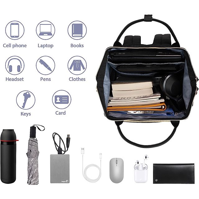 BSCI custom High Quality Waterproof Large Capacity USB Zipper Multifunctional Fashion Laptop Business Backpack for Women