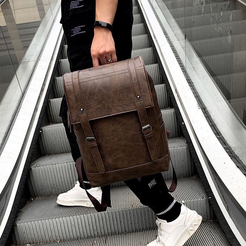 Twinkle Factory new men's large-capacity PU business slim laptop backpack