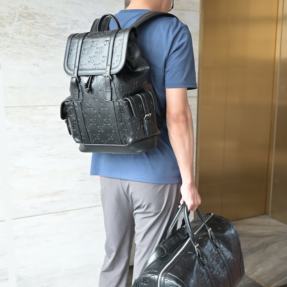 Waterproof College School Backpack Custom Men vegan pu Leather Backpack Bags Fashion Back Pack