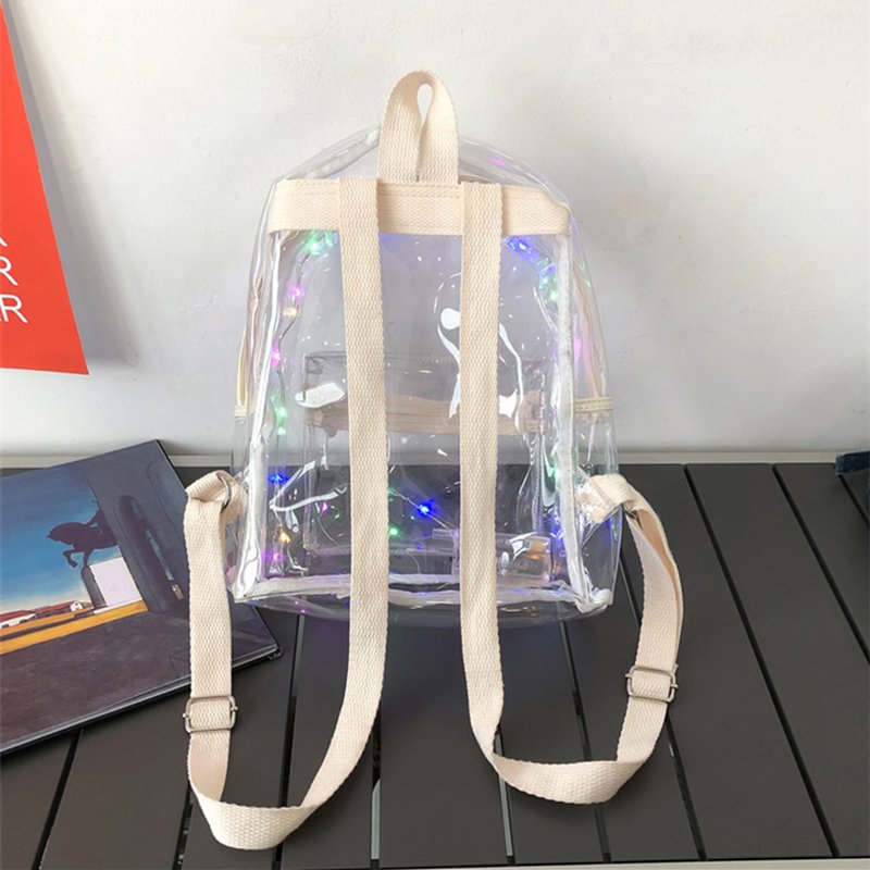 Factory Wholesale Waterproof Jelly School Bag Girls Boys Backpack LED Neon Light Luminous Clear PVC Backpacks