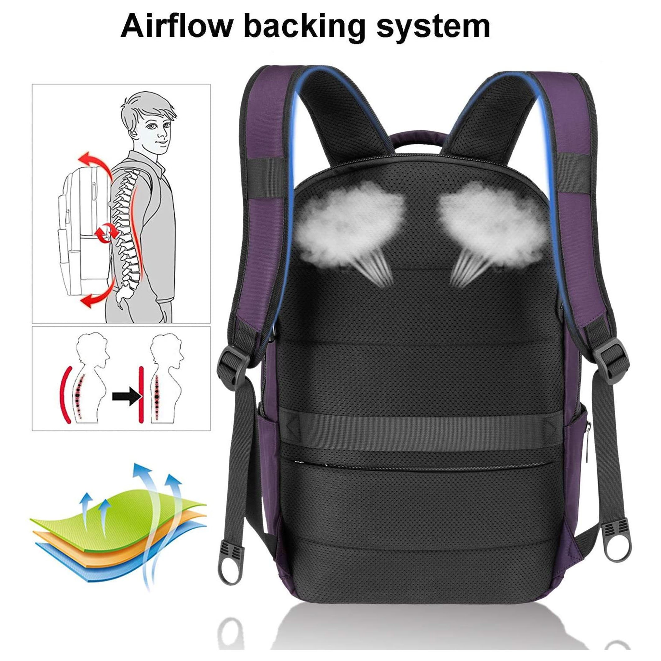 Wholesale Logo Custom Durable Business Travel Waterproof Gray Oxford School Bag 15.6 Inch Teenager Laptop Backpack with USB