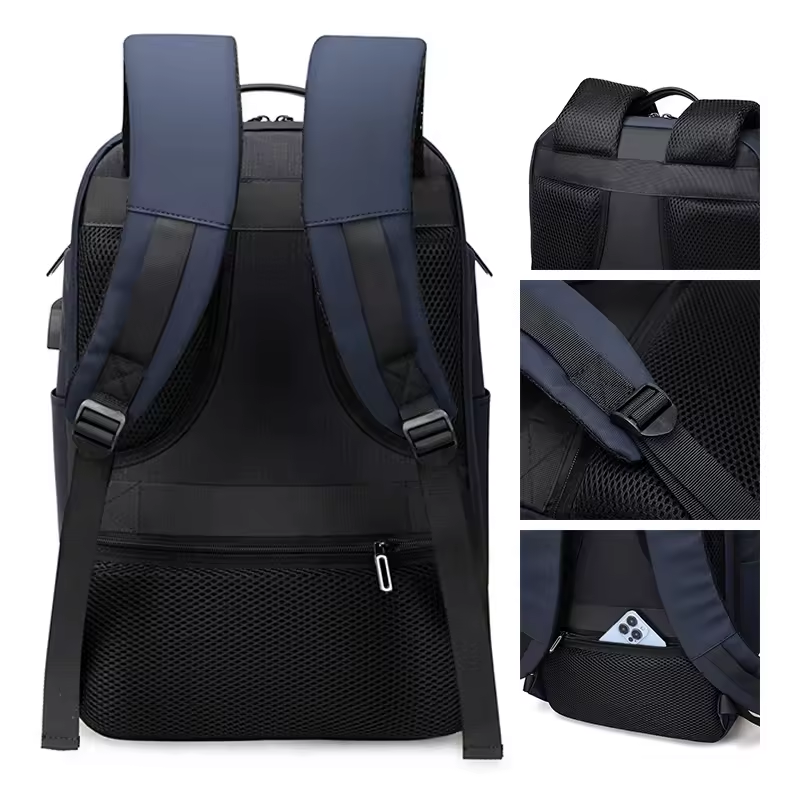 2024 New Design Factory Business Polyester Usb Charging Custom Men Travel Waterproof School Laptop Backpacks Bag