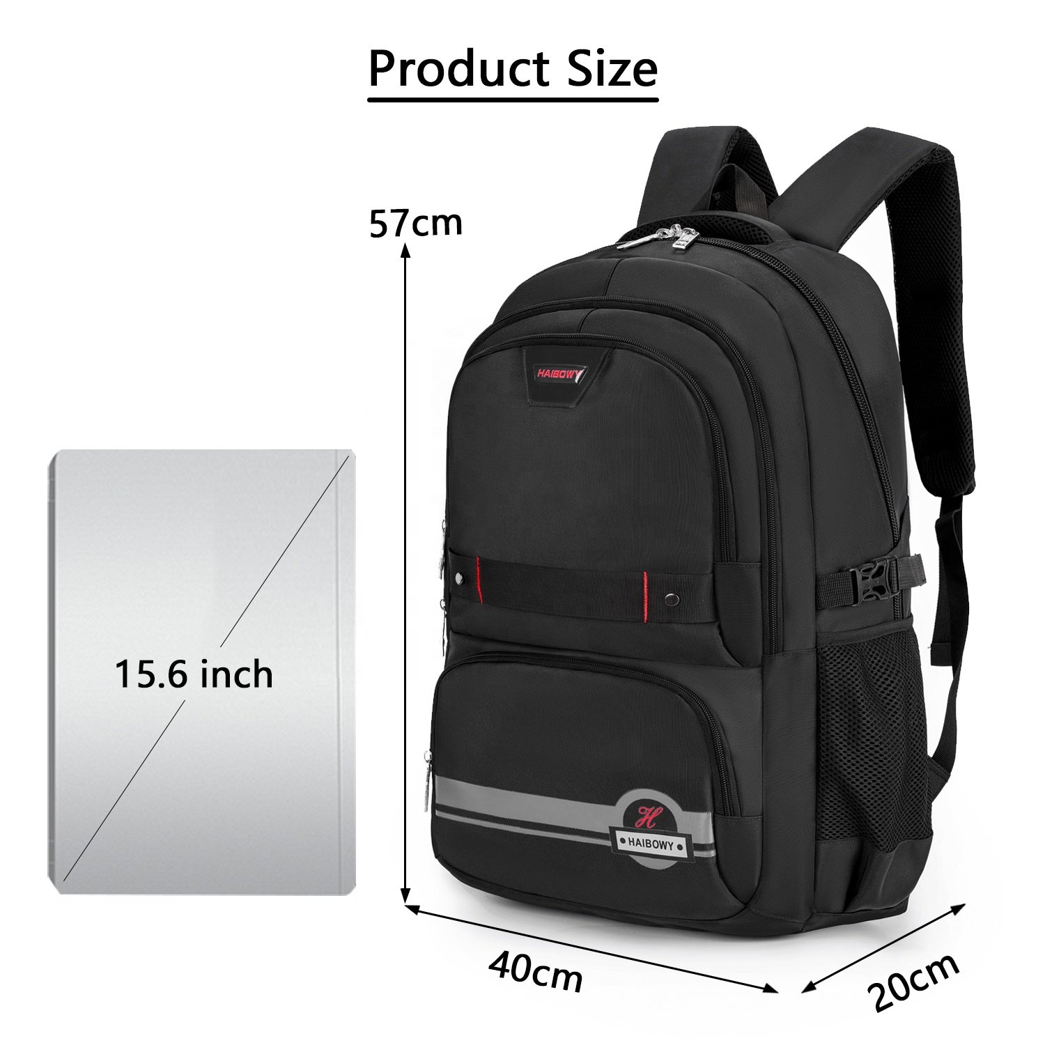HAIBOWY Factory Wholesale Large Capacity Unisex Dark Blue Waterproof Laptop Backpack Customizable USB Business Travel Features
