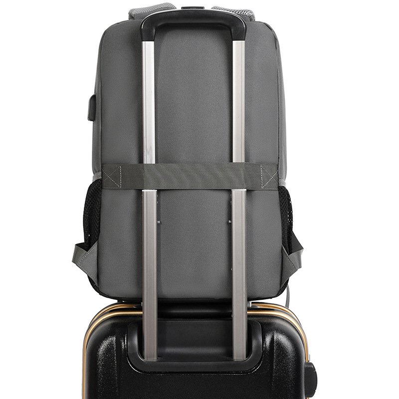 factory black gray waterproof oxford business laptop backpack travel back pack bag with usb charging port interface for men