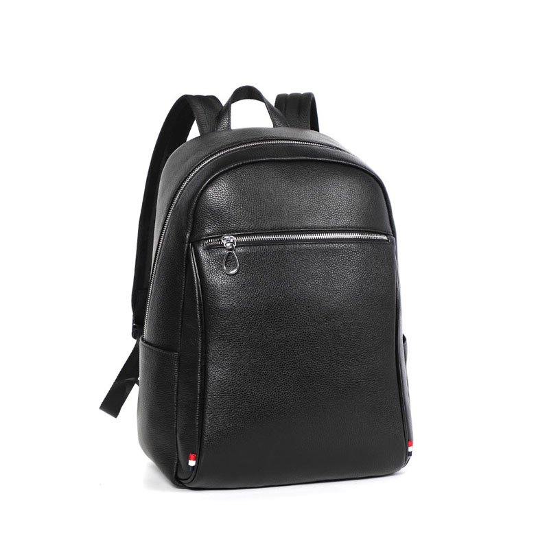 Custom Luxury Men Real Leather Back Pack Business Travel Genuine Leather Laptop Backpack Custom Logo Trade Assurance Daily Black