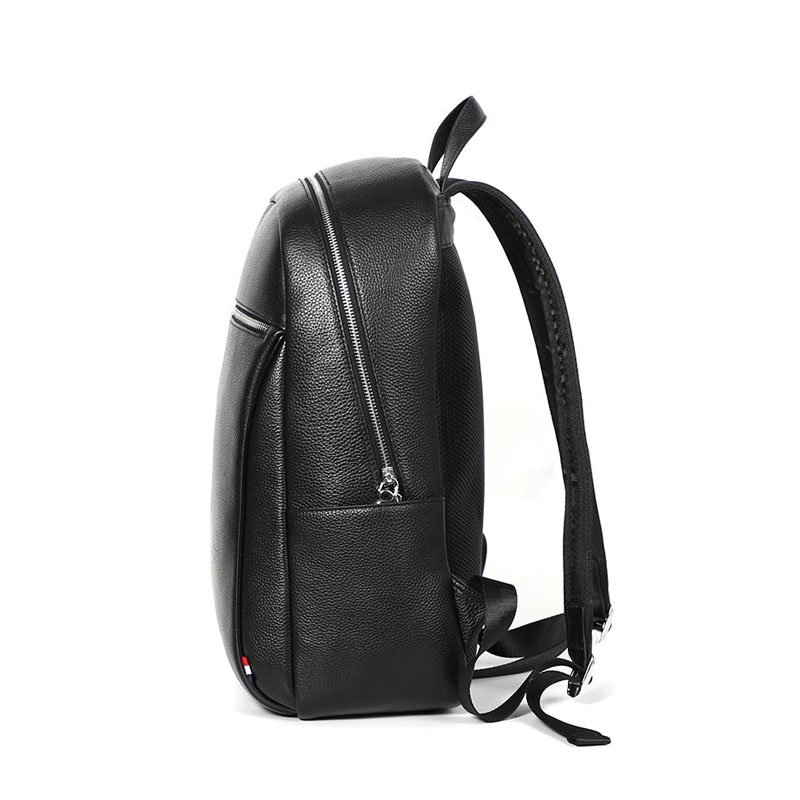 Custom Luxury Men Real Leather Back Pack Business Travel Genuine Leather Laptop Backpack Custom Logo Trade Assurance Daily Black
