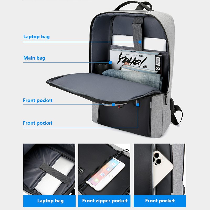New Design Retreat Smart College Waterproof Travel Business Conference Usb Smellproof Bagpack laptop Back Bag Pack backpack