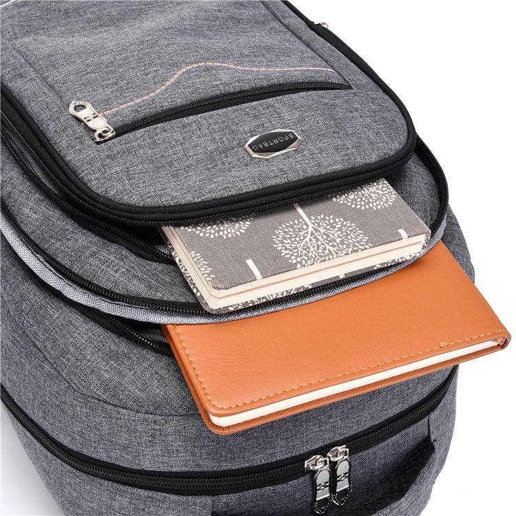 HR021 Unisex Solid Color Laptop Backpack Business Nylon College Shoulder Bag Portable Lightweight Universal Computer Schoolbag
