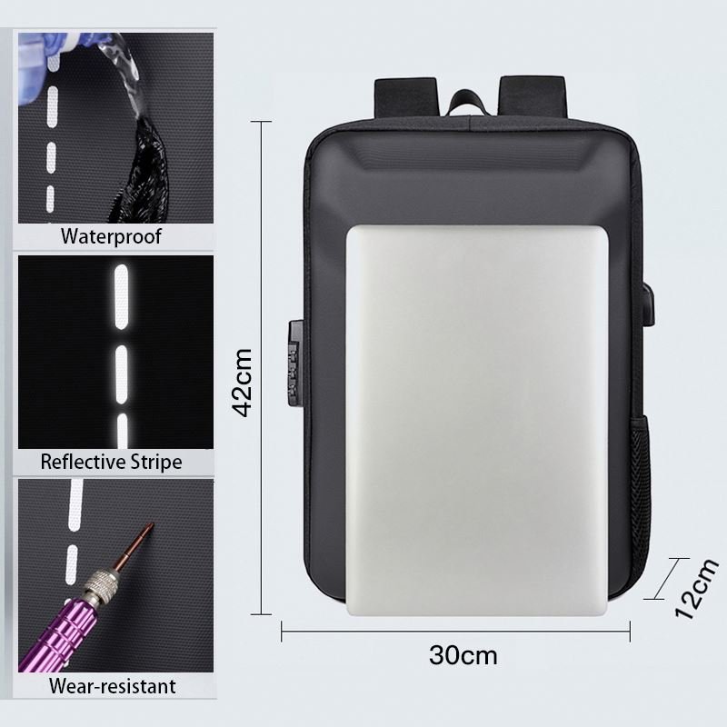 Business Backpacks For Men Customized Logo Waterproof Hard Shell Laptop Bag For Male with USB Port