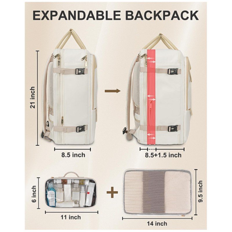 Hot Sell Extra Large Waterproof Expandable Flight Approved Weekender Bag 52L Travel Laptop Backpack with Shoes Compartment