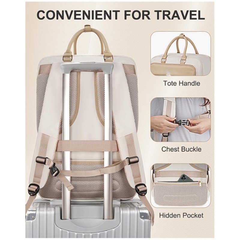 Hot Sell Extra Large Waterproof Expandable Flight Approved Weekender Bag 52L Travel Laptop Backpack with Shoes Compartment