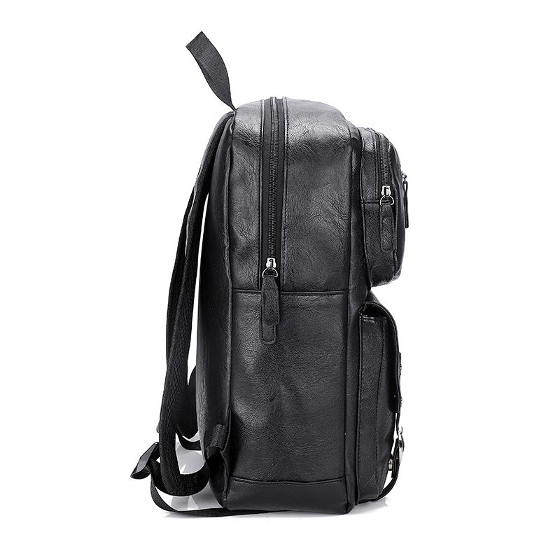 fashion large capacity waterproof computer bag for college student custom men leather backpack