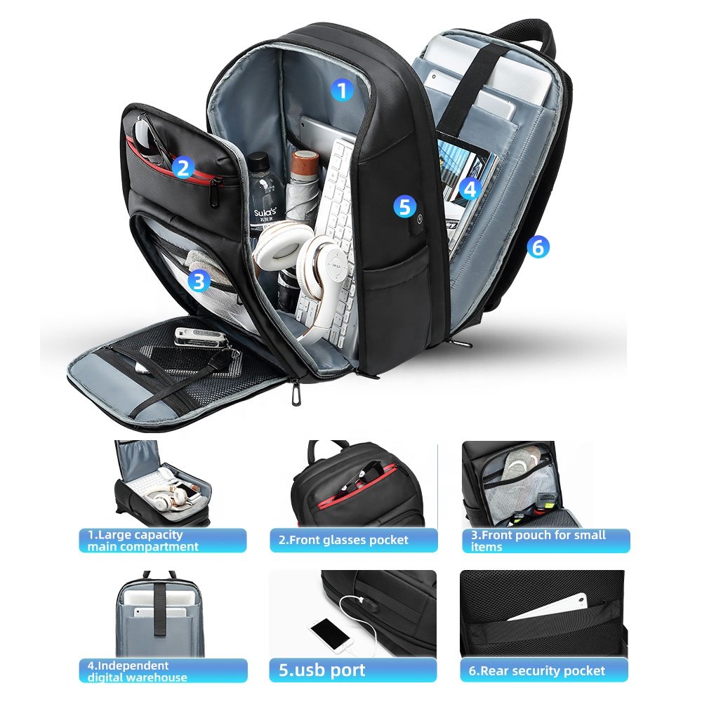 Extra Large 40L Travel Laptop Backpack with USB College Backpack Airline Approved Business Work Bag Fit 17 Inch Computer for Men