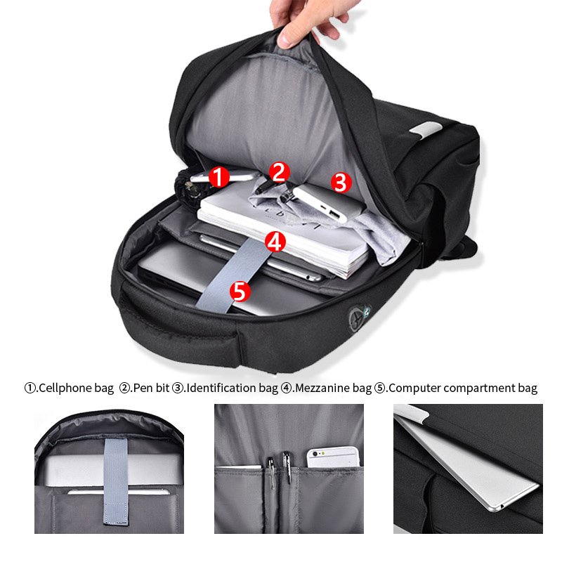 Custom Laptop Backpack Bag Anti Theft Travel Business Backpack Waterproof Laptop Backpack With Usb Charging Port