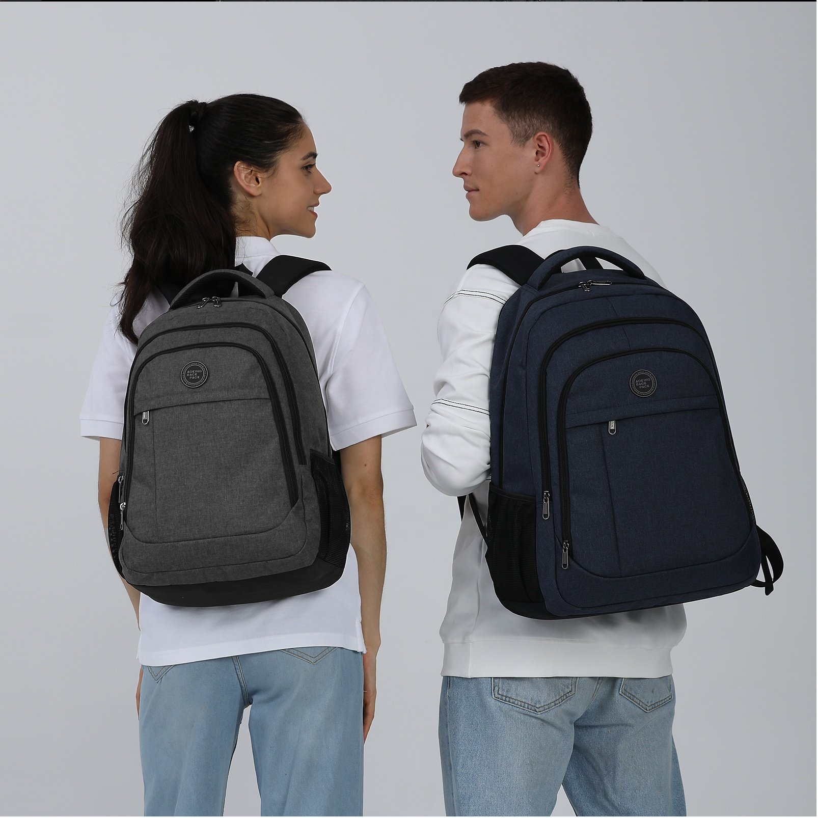 Aoking Custom logo printed school bag multifunctional causal sport backpack waterproof stylish women laptop travel backpack bag