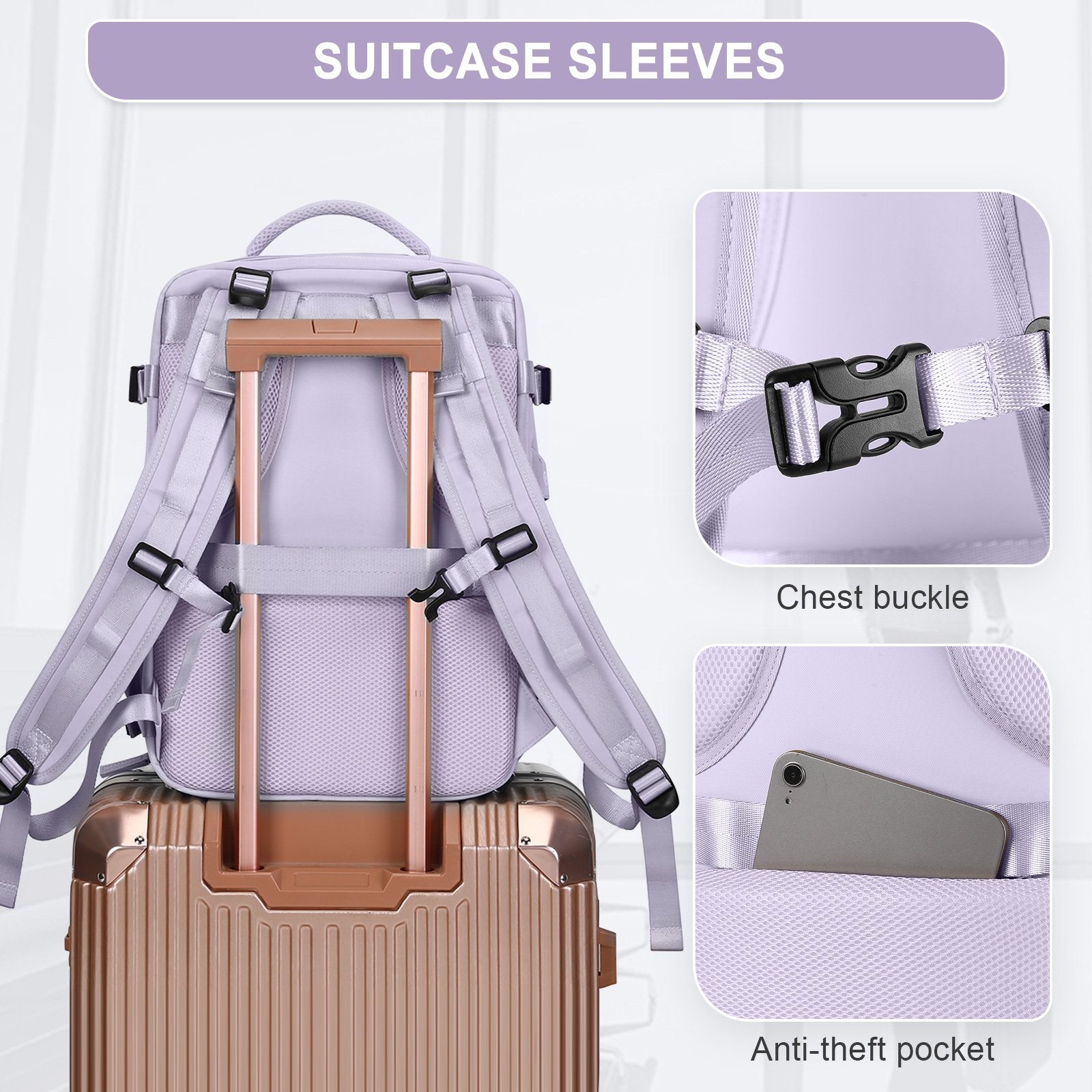 Travel Backpack for Women, TSA Laptop Backpack Flight Approved, College Nurse Bag Casual Daypack for Weekender