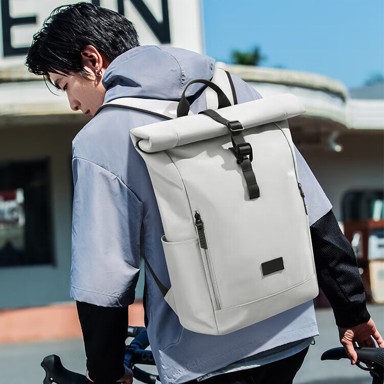 Waterproof oxford fabric backpack custom outdoor casual roll-top backpack with laptop compartment
