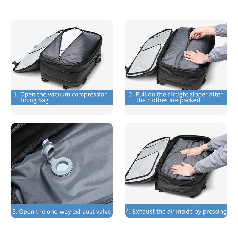 2024 hot high quality low moq carry on backpack oem other vaccum compression waterproof anti theft laptop backpack