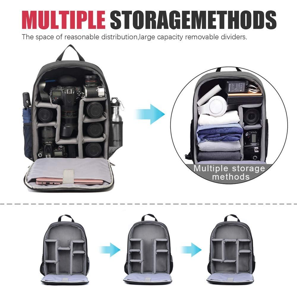 Cwatcun D6 2.0L Wholesale Professional SLR DSLR Mirrorless Camera Waterproof Video Laptop Camera Backpack Bag