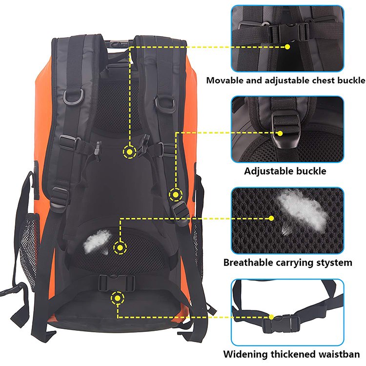 YUANFENG Hiking 35L PVC Tarpaulin Waterproof Backpack Manufacturers Direct Outdoor Manufacture Waterproof Laptop Bag Hip-hop YF