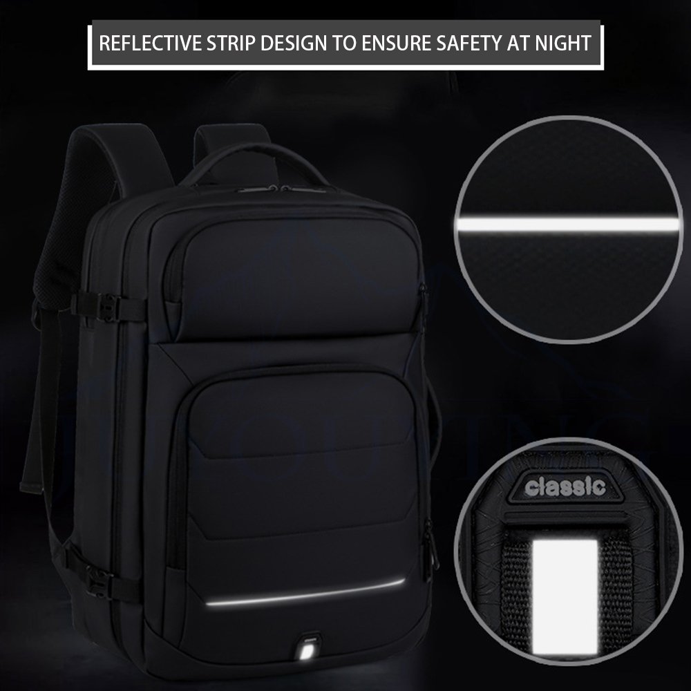 Men'S 40L Large Capacity Expandable Backpacks Usb Charging 17'' Laptop Backpack Waterproof Multi Functional Business Travel Bags