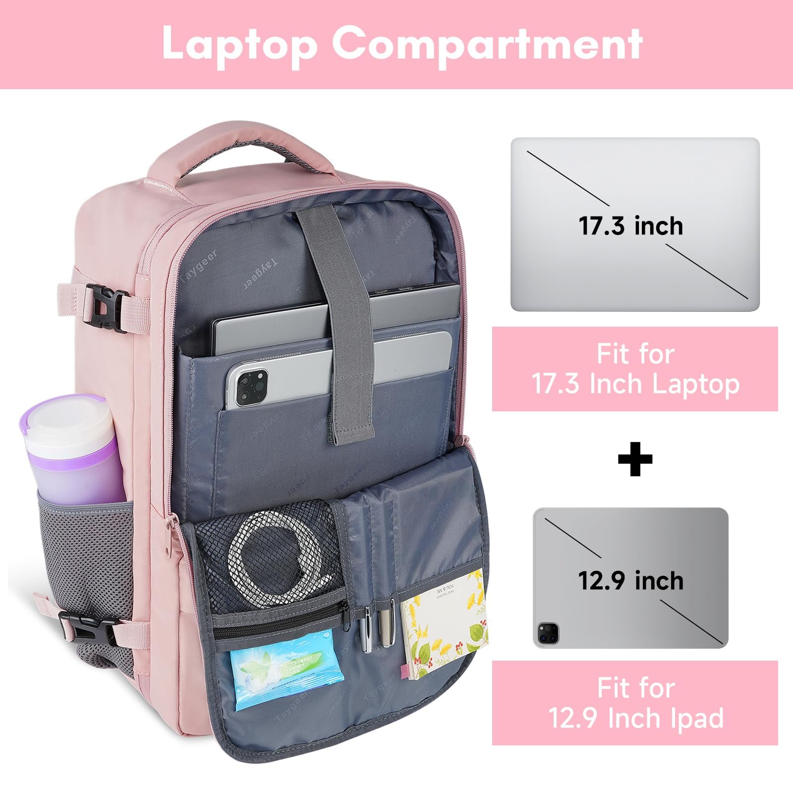Custom Flight Approved TSA Friendly Laptop Backpack for Travelling Large Capacity Carry On Business Backpack