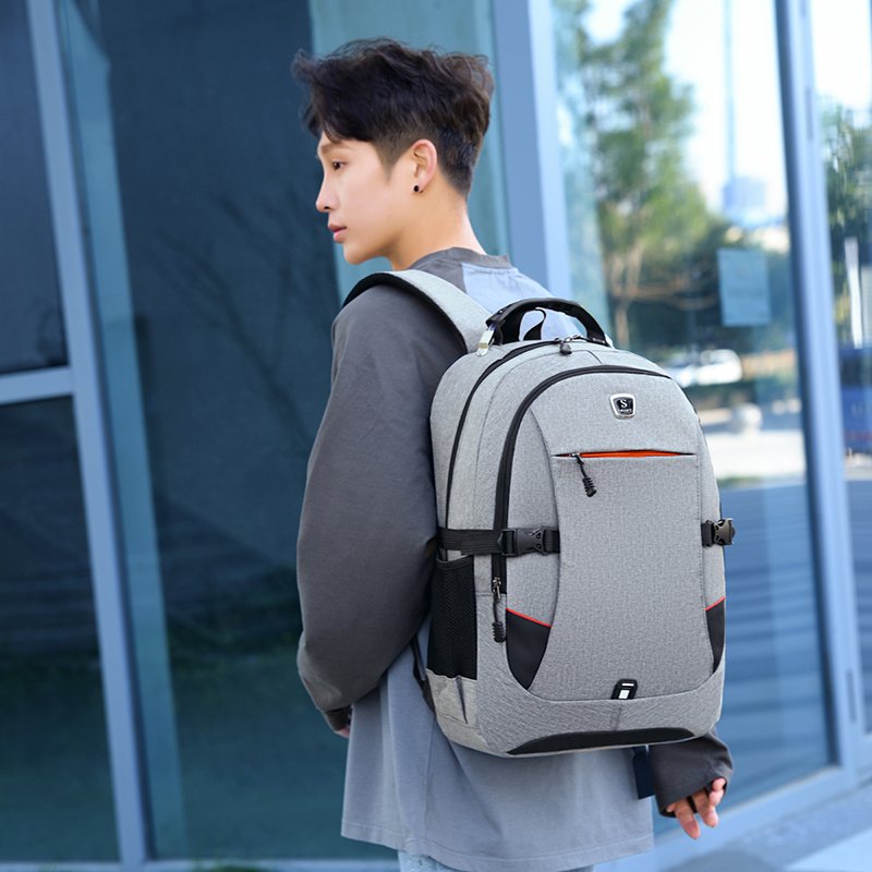 Custom Waterproof Oxford School Laptop Backpack 15.6 Inch Designer Mens Travel Bag Mochilas Black PU Polyester Unisex Letter