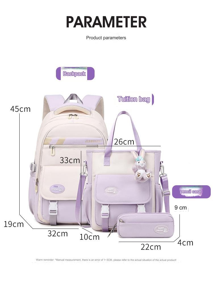 2024 New Hot Selling Fashionable Multi-Pocket College Student School Bag Big Capacity Trend Unisex Polyester Travel Backpack