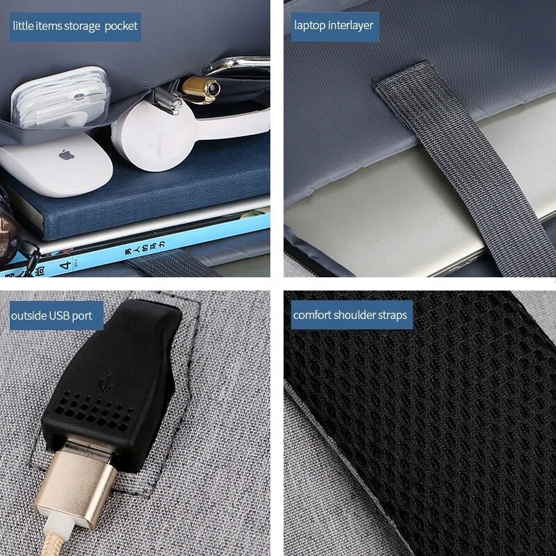 Customized leisure travel business backpack waterproof large capacity USB zipper Oxford laptop backpack computer bag