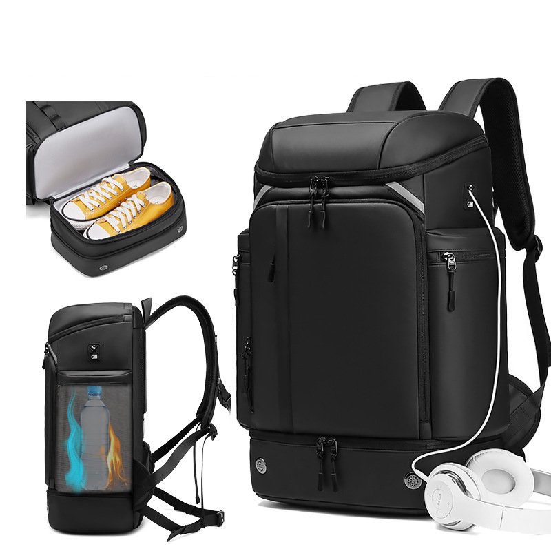 Men's large capacity business backpack 45L waterproof smart travel backpack with shoes compartment 17 inch laptop backpacks