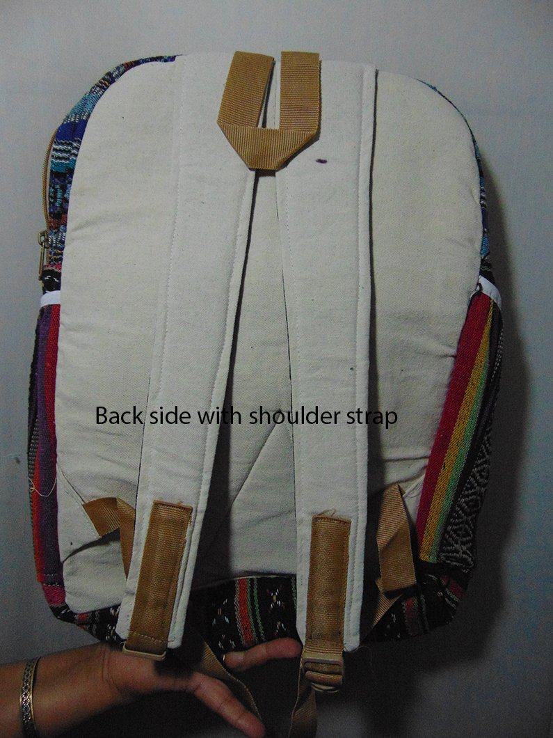 natural fibre resubale hemp jute cotton Hemp handloom fabric Hemp Laptop Backpack Bag digital print flower