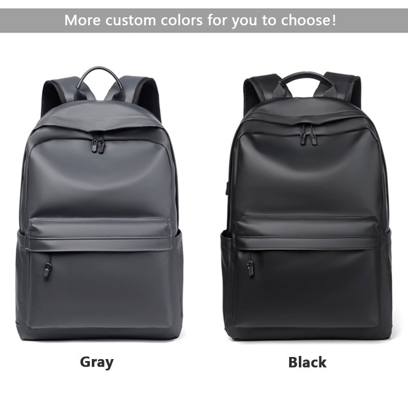 Custom logo new men's Travel Waterproof PU leather school bag fashion wholesaler students Laptop Backpack