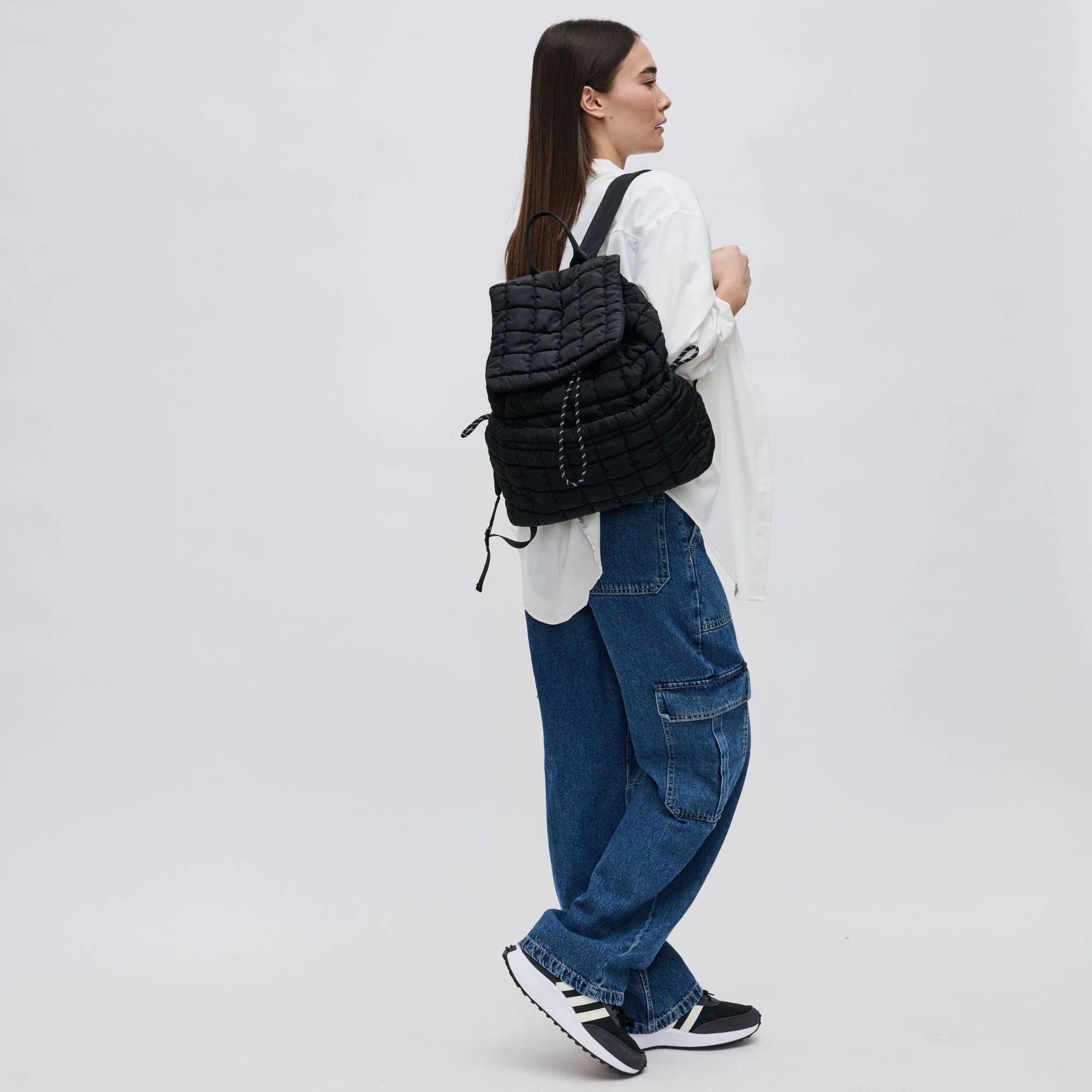 Custom Lightweight Puffer Quilted Backpack Fanny Pack Soft Nylon Hiker Pack Drawstring Quilted Puffer Backpack For Women