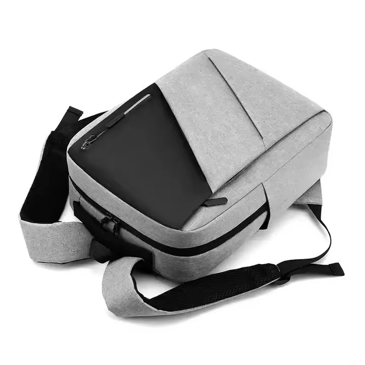 New Designer Black Nylon Laptop Backpack Custom Logo Anti-Theft Office Features Zipper Closure Polyester Lining Letter Patterned