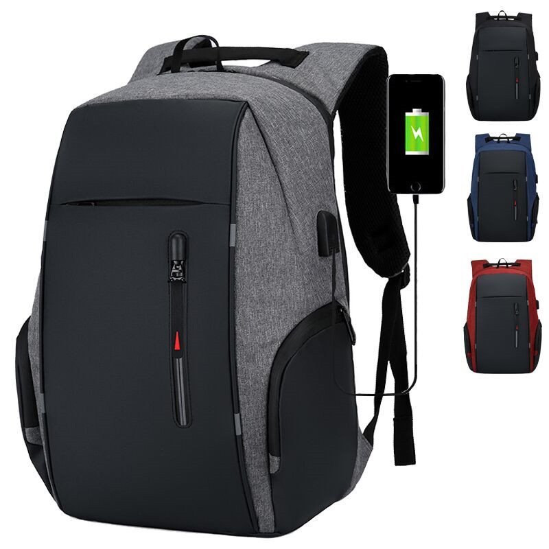 Custom Logo Multifunctional Large Durable Waterproof Breathable School Bag Oxford Laptop Backpack with USB Charging Port