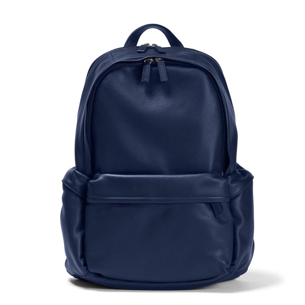 Vintage OEM ODM Classic Wholesale Strong Large Brief Durable Business Travel Real Leather Laptop Backpack