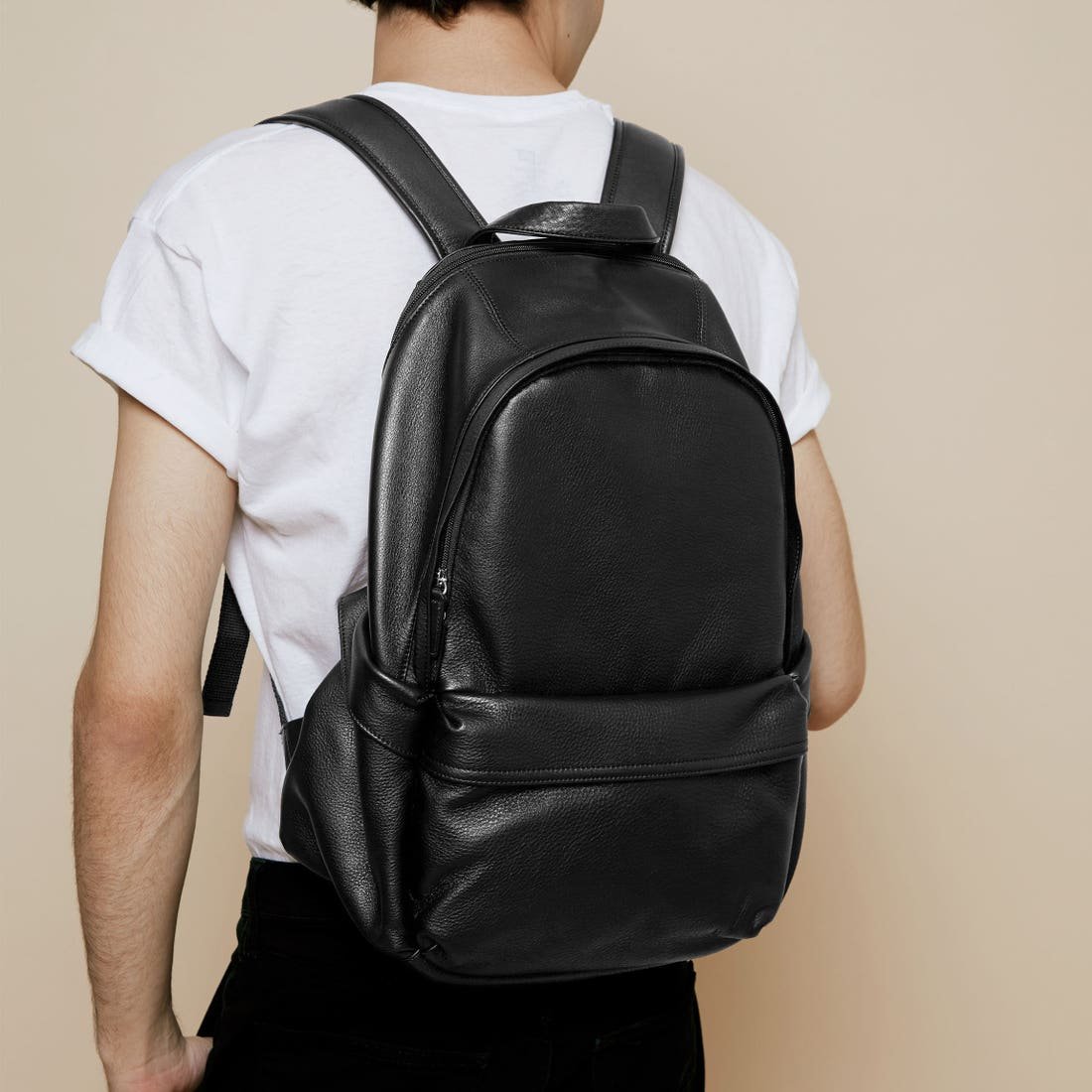 Vintage OEM ODM Classic Wholesale Strong Large Brief Durable Business Travel Real Leather Laptop Backpack