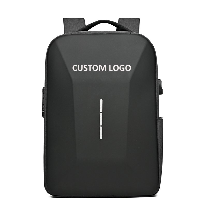 Custom LOGO Reflective Anti-theft Hard Shell Business Laptop Backpack With USB Charging Port