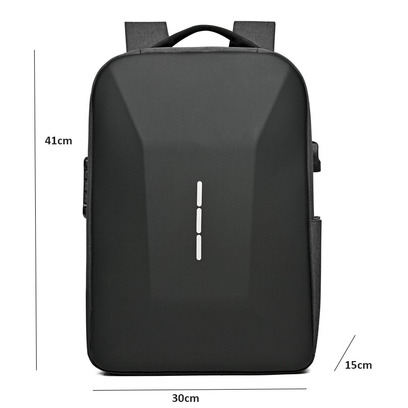 Custom LOGO Reflective Anti-theft Hard Shell Business Laptop Backpack With USB Charging Port