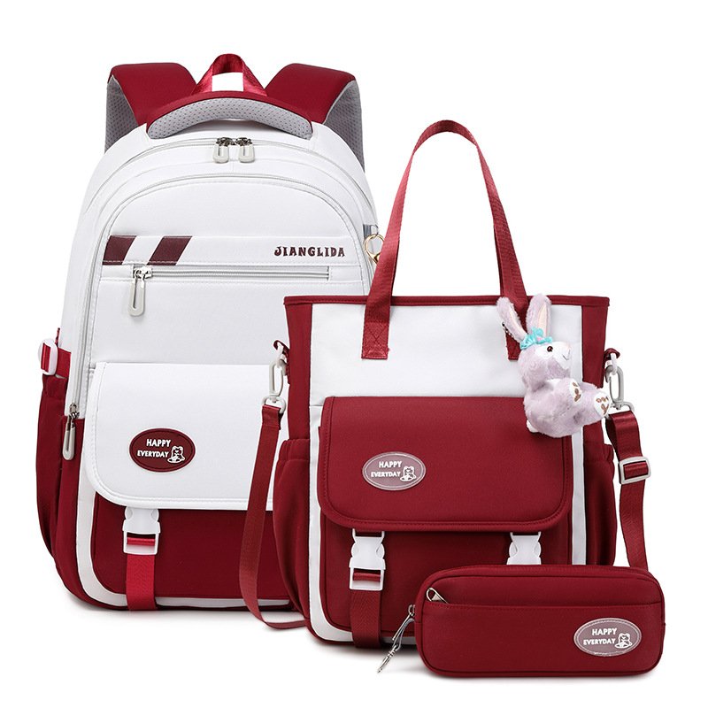 2024 New Hot Selling Fashionable Multi-Pocket College Student School Bag Big Capacity Trend Unisex Polyester Travel Backpack