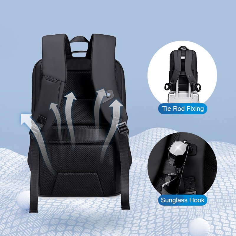USB Charger Backpack Smart Laptop Backpack Bag Large Capacity Multifunction polyester Soft Fashion Black Waterproof