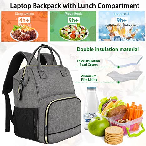 Custom Logo Business Laptop Bag Backpack USB Charging Waterproof Aluminum Foil Food Beer Insulated Cooler Bag Backpack For Men