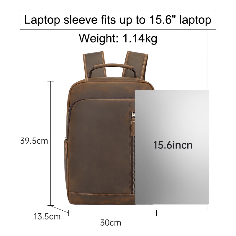 Vintage Custom Men Large Real Crazy Horse Leather Retro Laptop Backpack with usb Genuine Leather Back Bag Travel Backpack