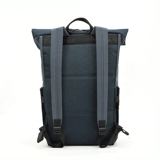 Manufacturer Custom New Design Modern Roll-Top Back Pack Bag Polyester Waterproof Leisure Laptop Travel Roll Top Backpack