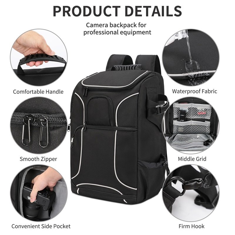 Best Camera Backpack Travel Waterproof Large Capacity SLR Video Bag Vintage Digital Camera Backpack for Photography