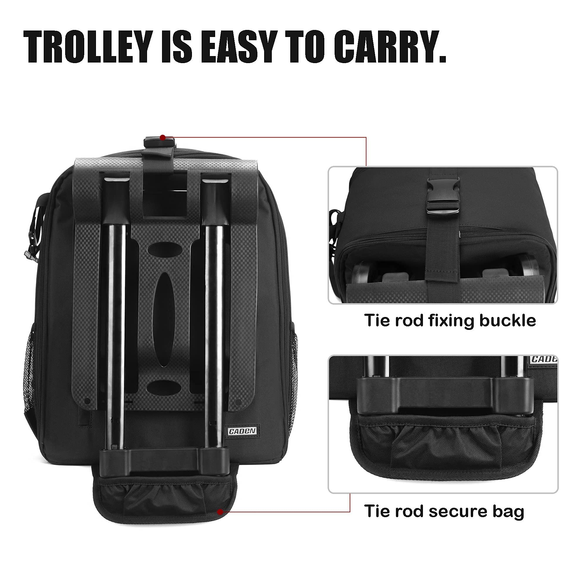 CADeN D6 5.0 Rolling Camera Bag Camera Trolley Heavy Duty Camera Backpack Bag with Wheels