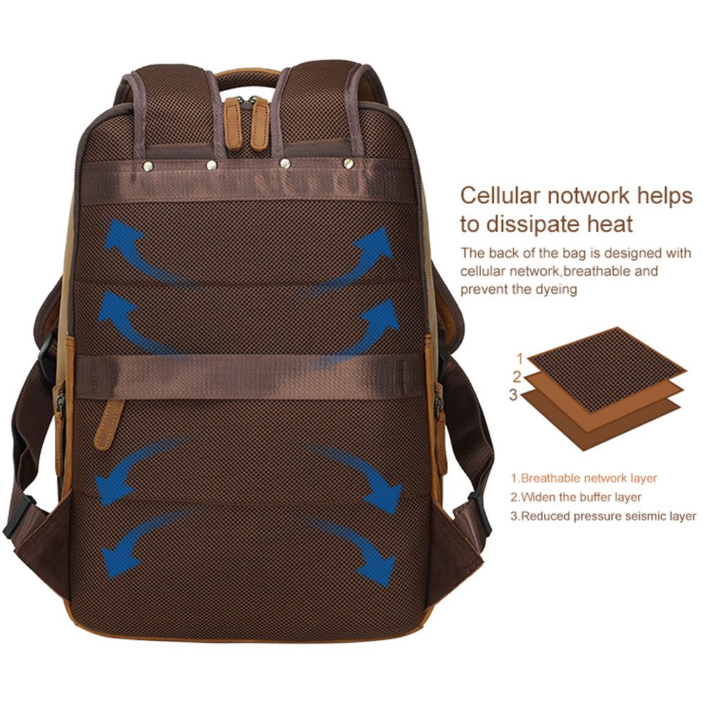 New Arrival Large Capacity Dark Brown Crazy Horse Men Custom Laptop Back Back Real Genuine Full Grain Cow Leather Backpack